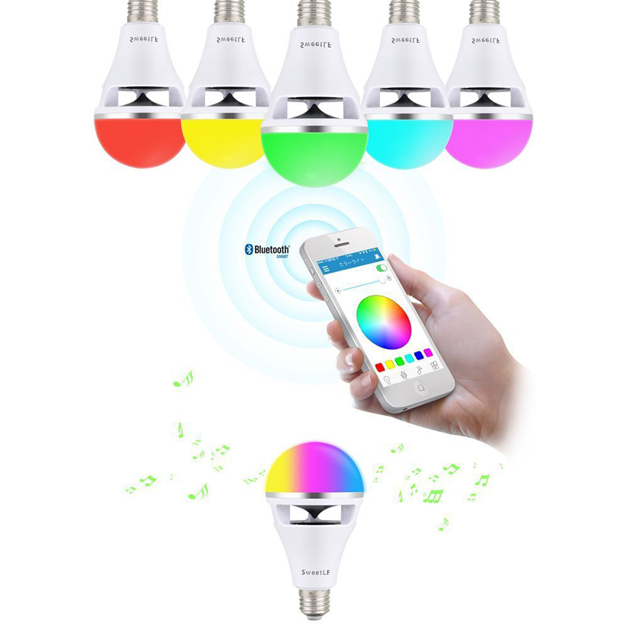 Bluetoothで音楽を流せるカラフルな調光LED電球