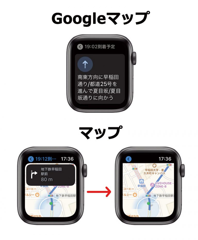 apple watch google map