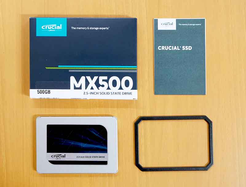 今回使用したSSD「Crucial SSD 500GB MX500（CT500MX500SSD）」
