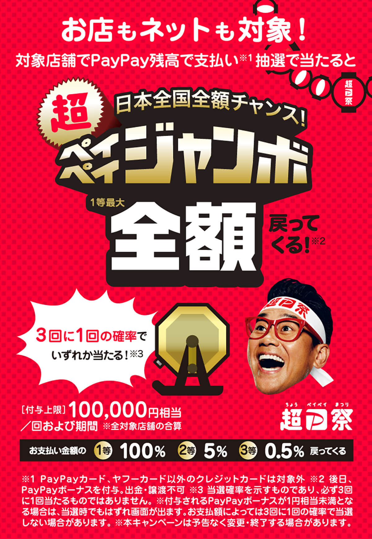 【超PayPay祭】日本全国全額チャンス！　超ペイペイジャンボ