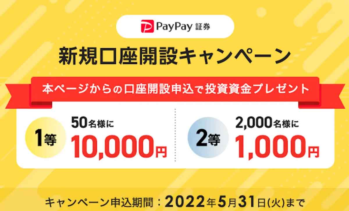PayPay証券 新規口座開設キャンペーン