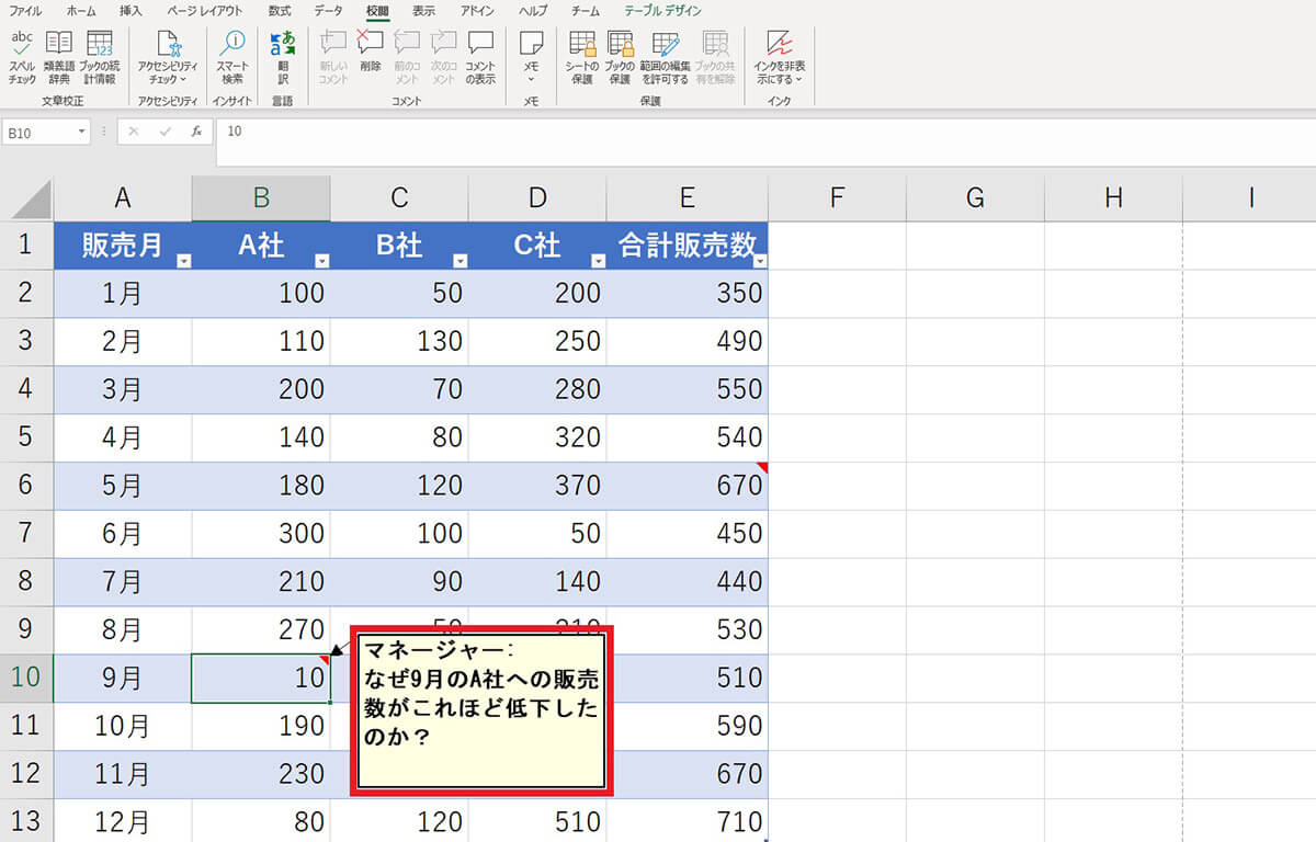Excelの「コメント」をシートと一緒に印刷する方法1