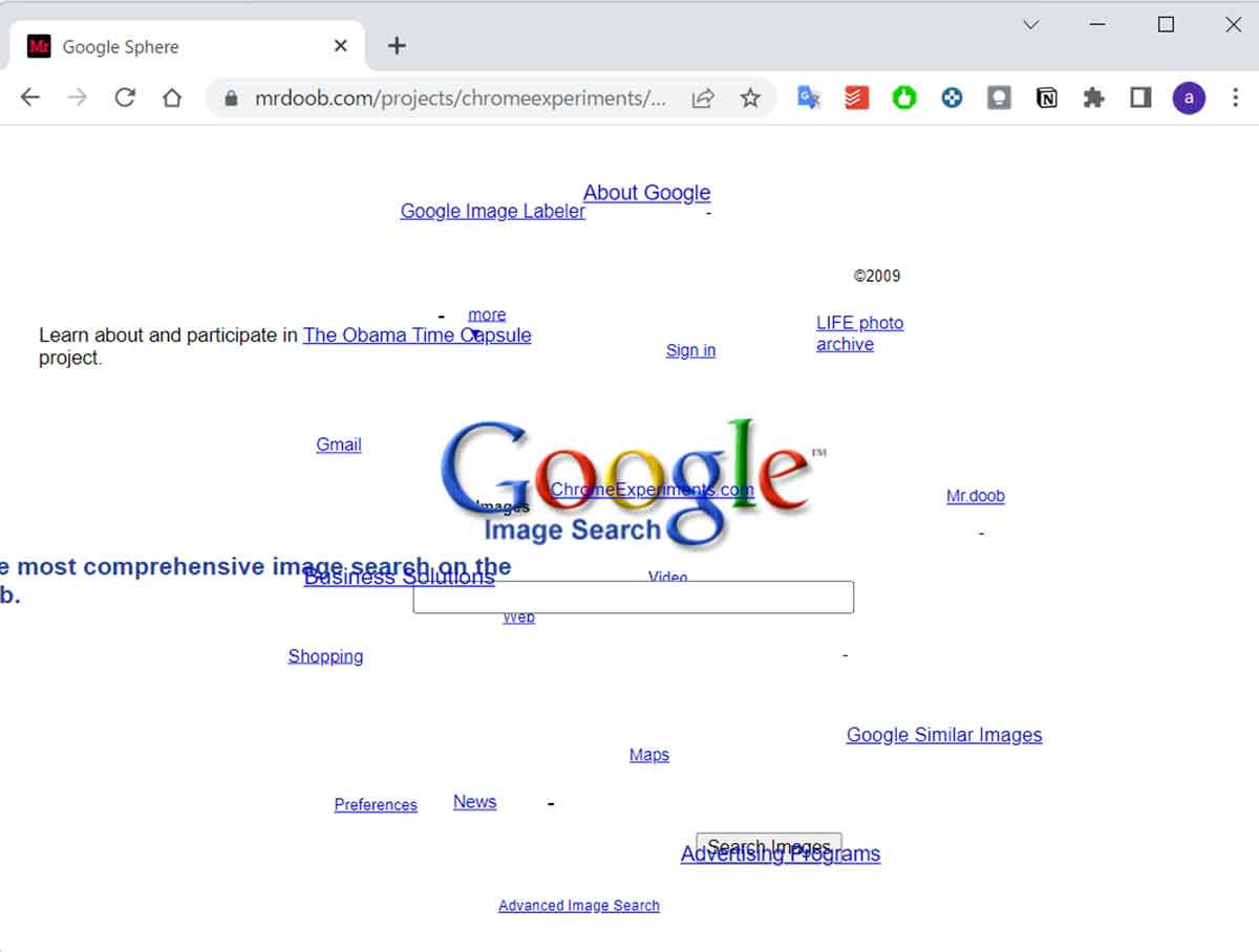 Google Sphere |検索画面のボタンがぐるぐる回る1