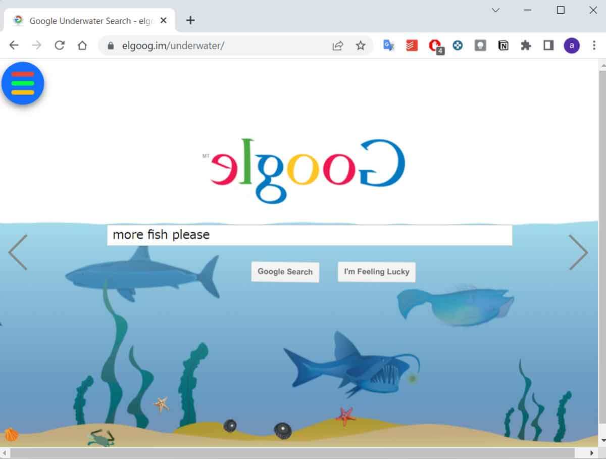 Google Underwater | 検索画面が海の中に1