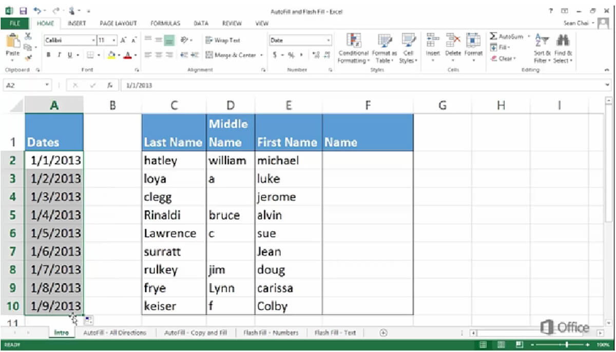Excelのオートフィル機能