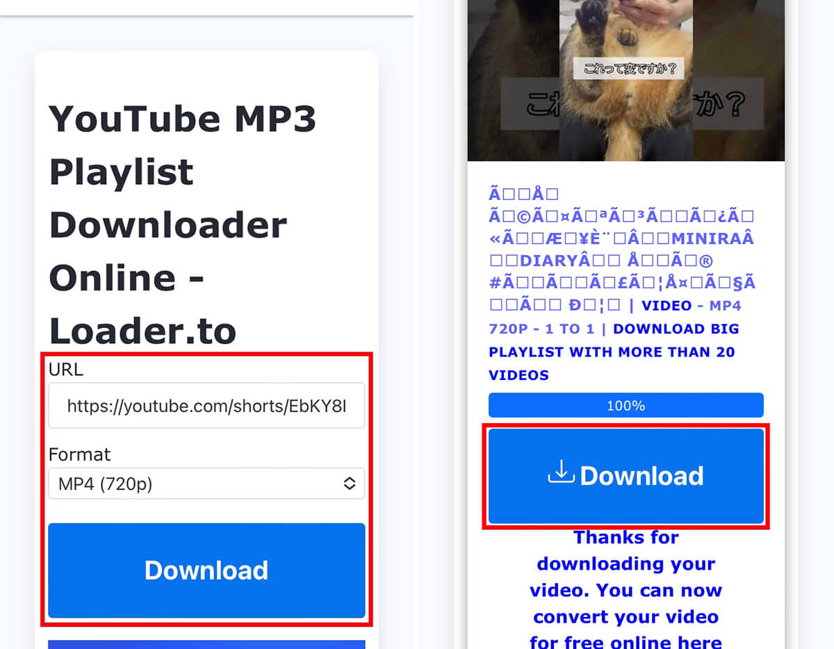 LOADER.TO｜iPhone/Androidでショート動画/音声の保存が可能