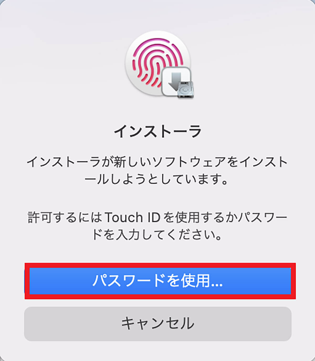 【手順⑥】「パスワード」を入力し「ソフトウェアをインストール」をクリック1