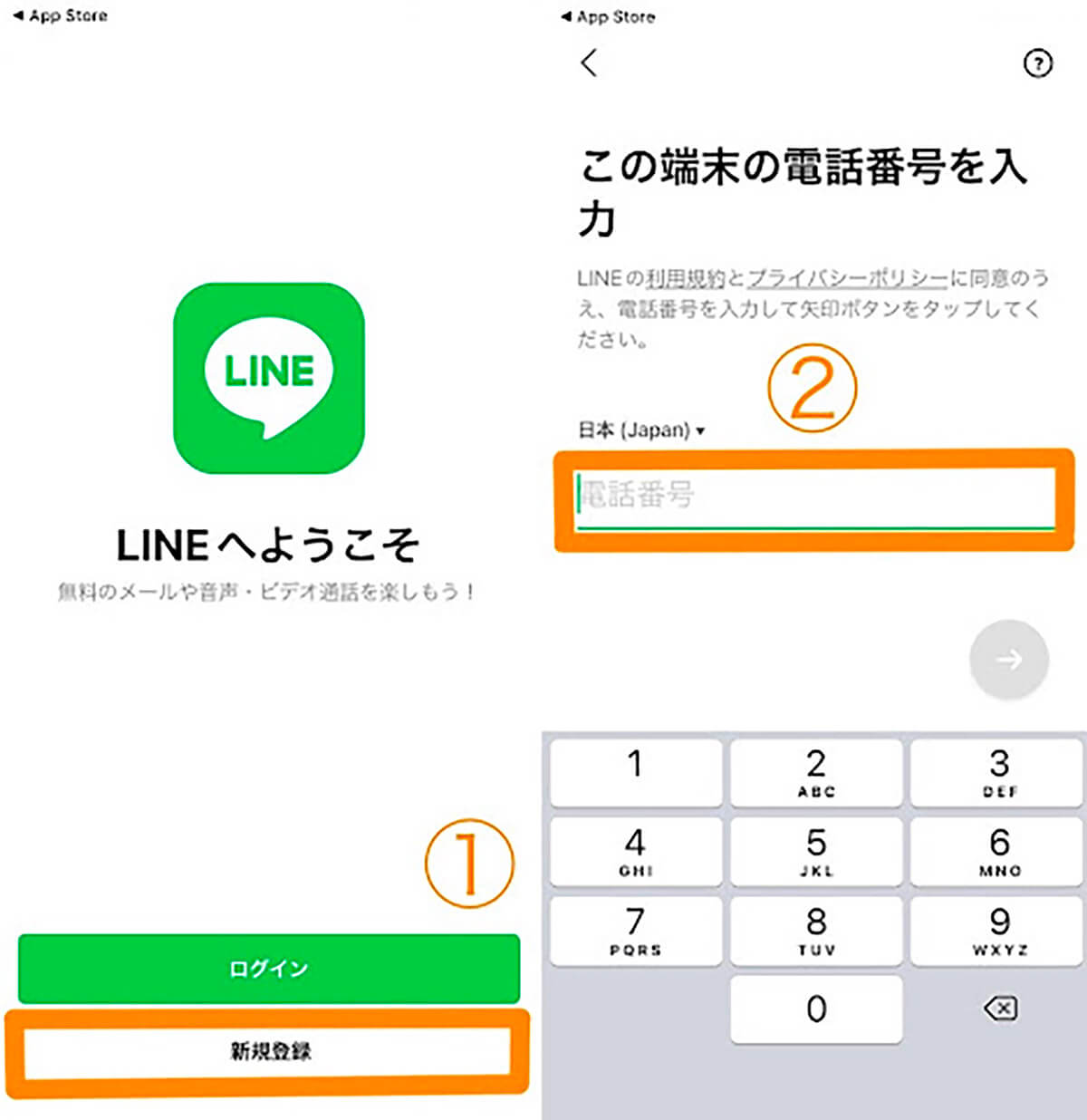LINEアカウントを複製作成する方法 | 固定電話の番号の場合1