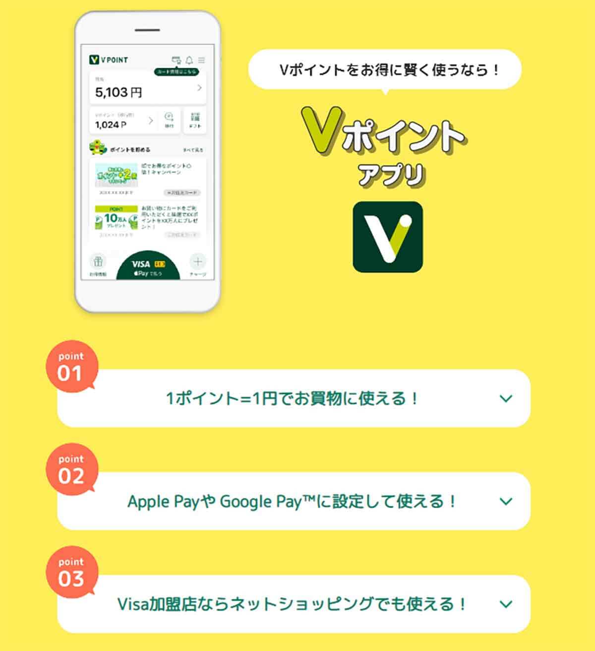 「Vポイント」アプリ