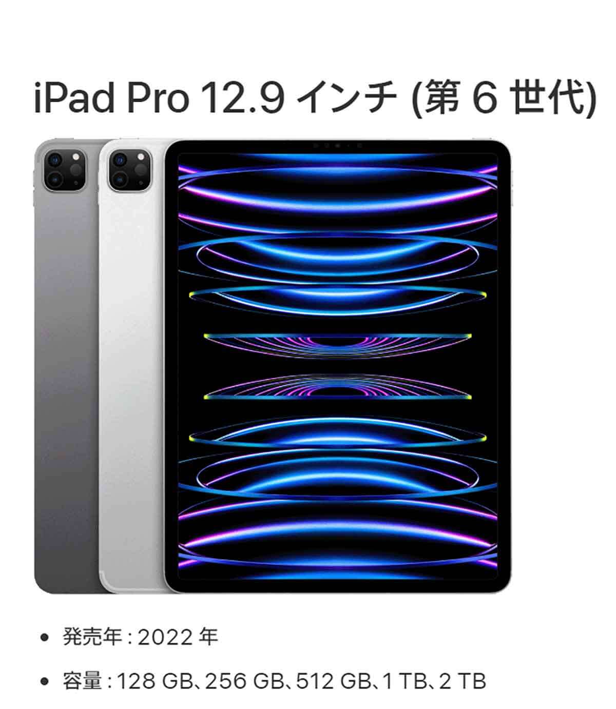 iPad Pro 12.9インチ（第6世代）