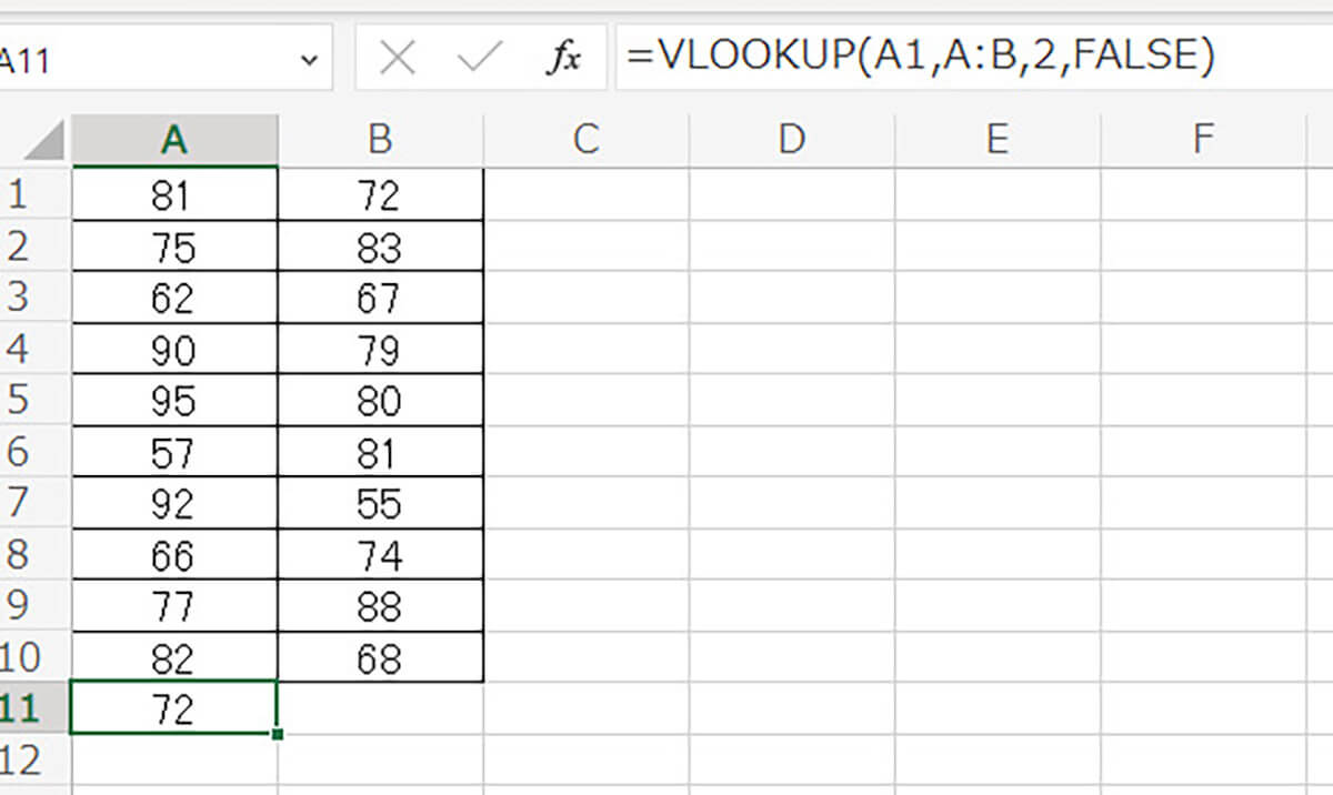 VLOOKUP: 指定した条件に基づいてセルの値を取得する1