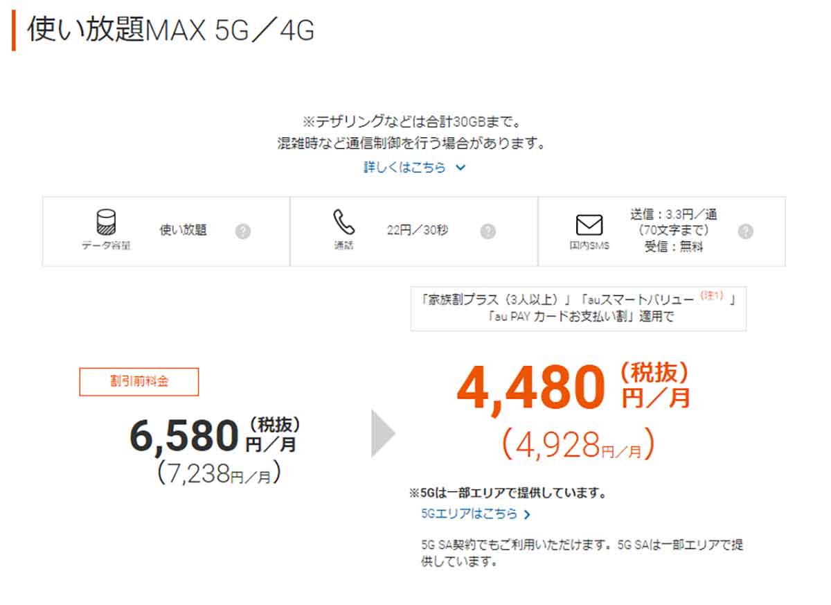au「使い放題 MAX 5G」