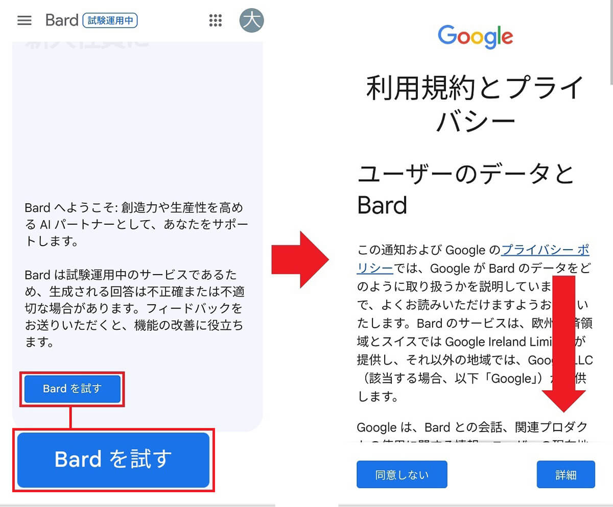 Google Bardを利用する手順2