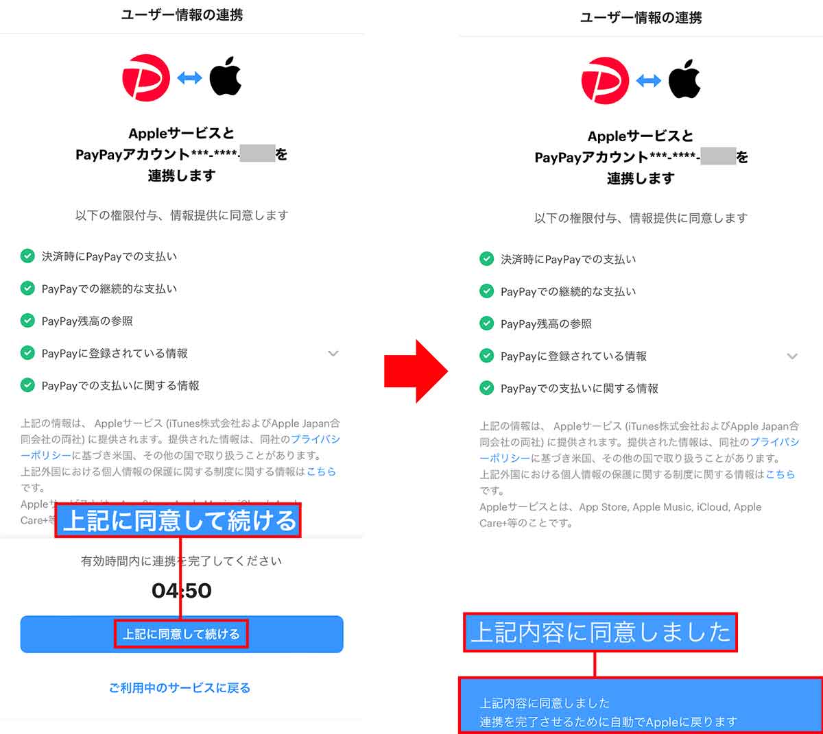 Apple IDにPayPayを登録する手順3