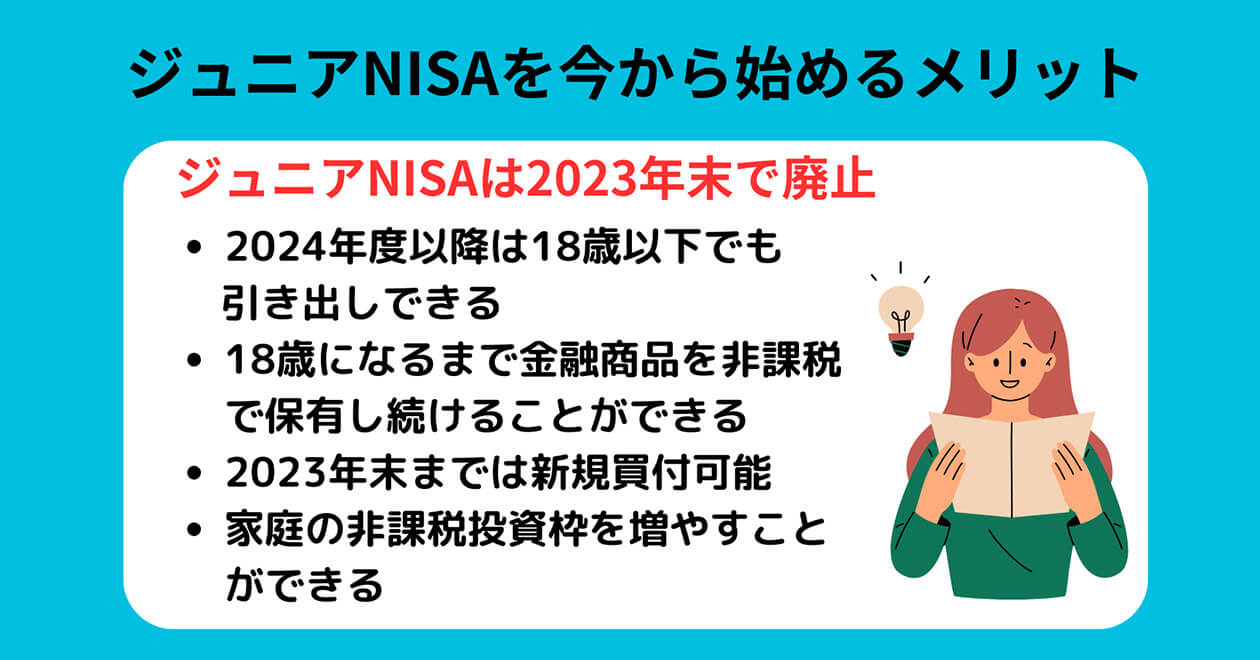 ジュニアNISA廃止後の代わりの制度と2023年末までにあえて始める