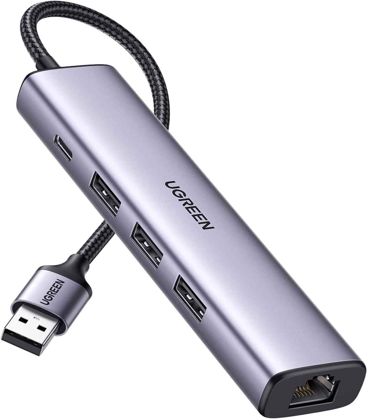 UGREEN USB 3.0 有線LANアダプター スイッチ 1000Mbps 5-in-1 3*USBポート