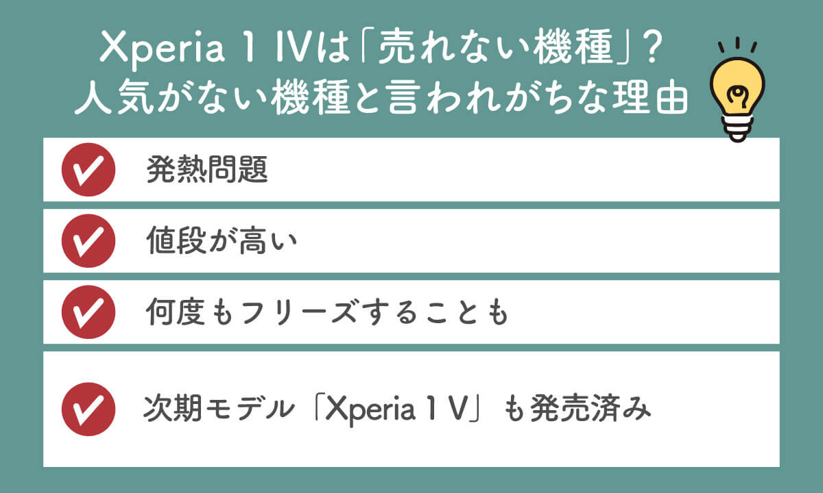 Xperia 1 IVは「売れない機種」？人気がない機種と言われがちな理由1