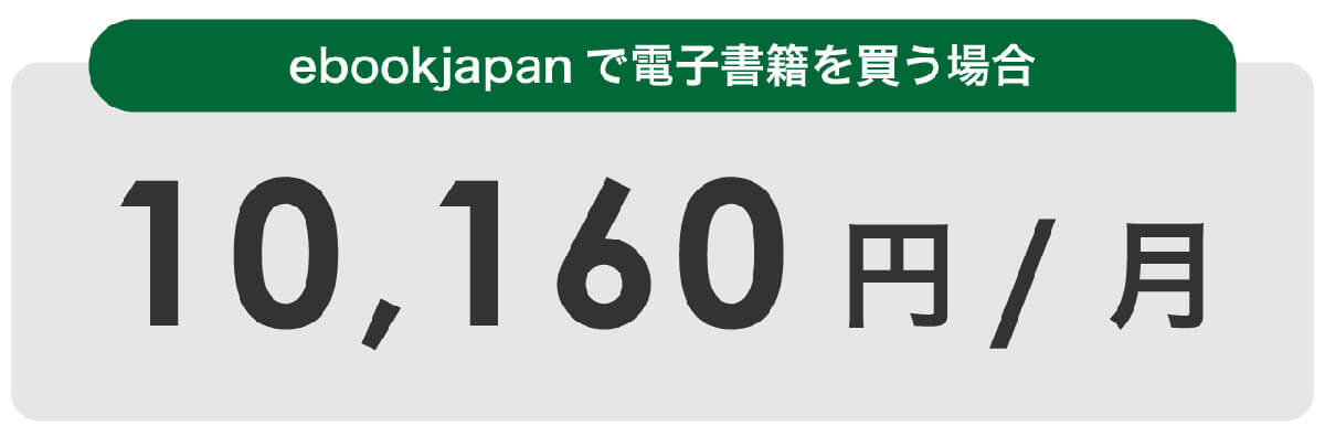 ebookjapanで電子書籍を買う場合「月10,160円」1