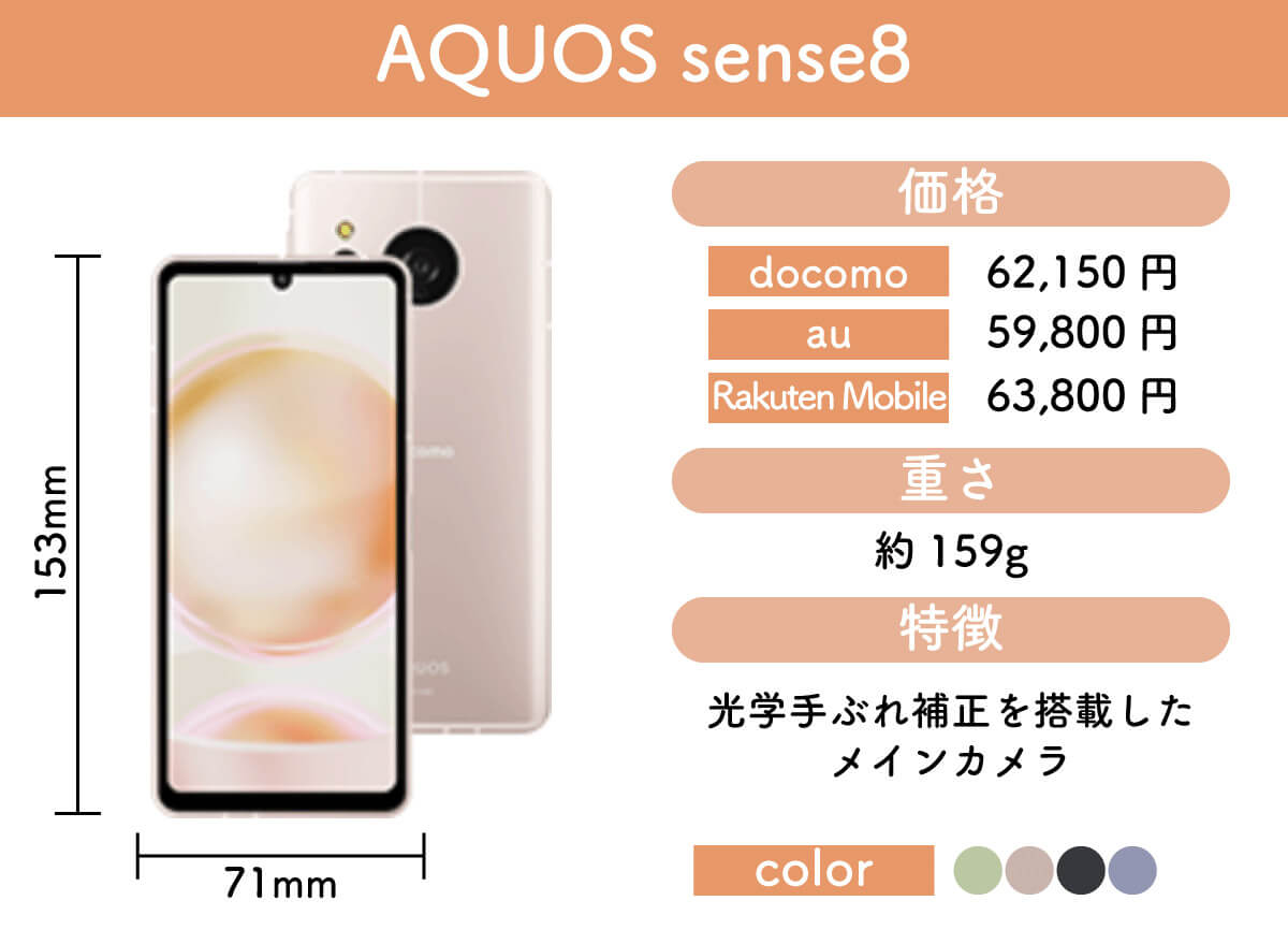 【シャープ】AQUOS sense8 1