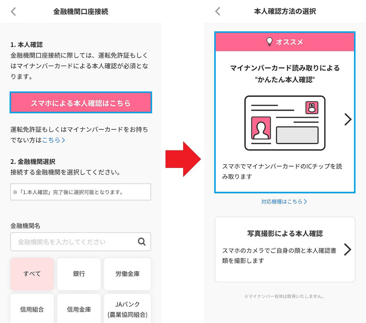 マイナンバーカードで本人確認する手順1