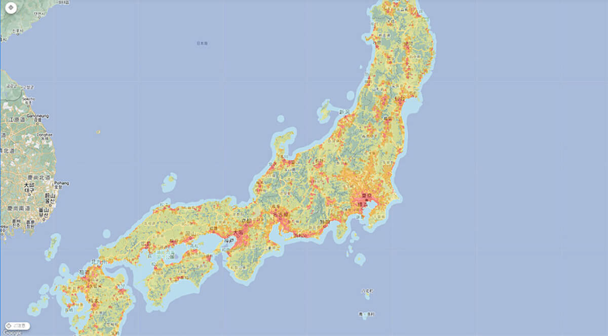 都市圏における5Gの普及1