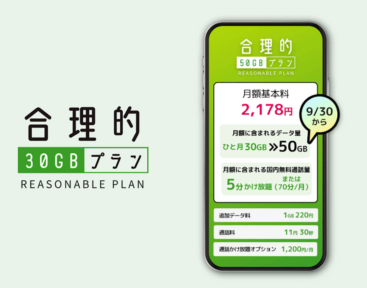 日本通信「合理的30GBプラン」