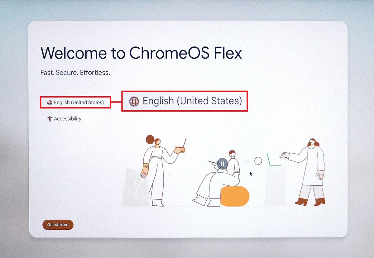 USBメモリからChromeOS Flexを起動する手順3