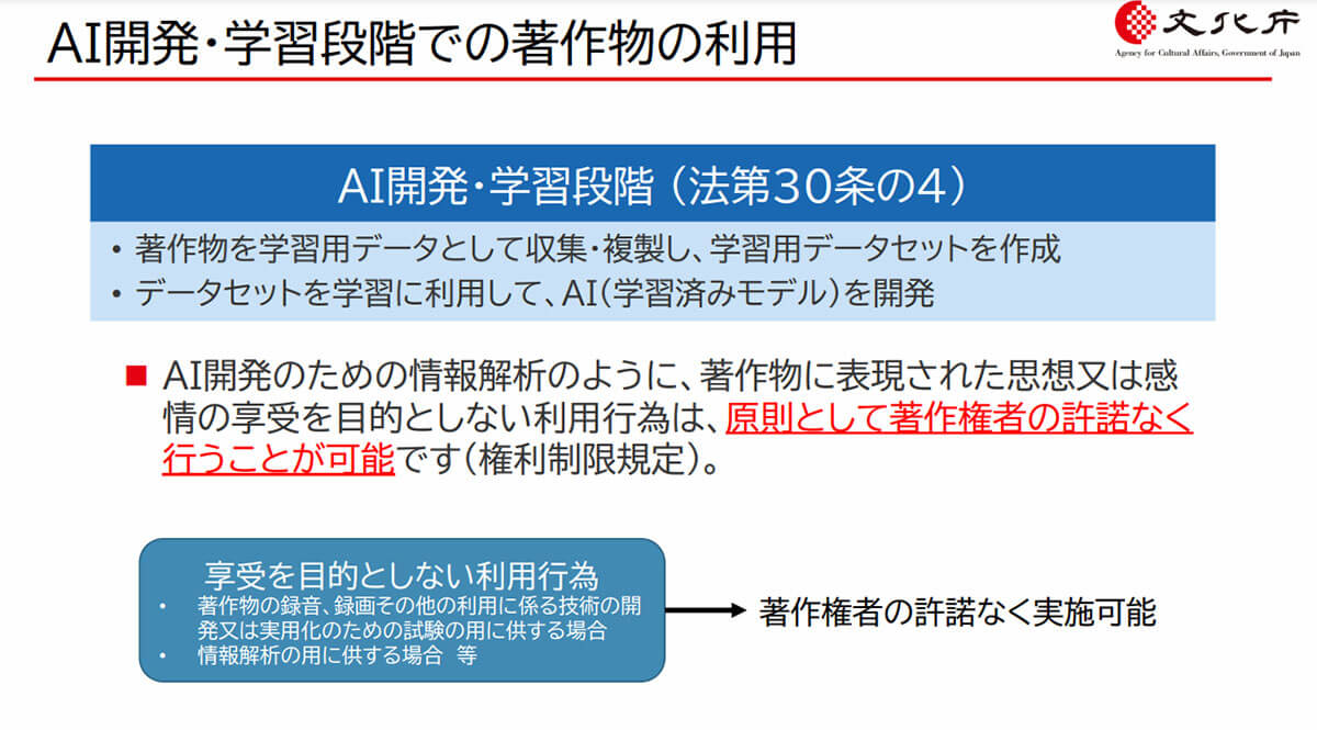 「情報解析のための学習」「非享受目的の学習」は合法1