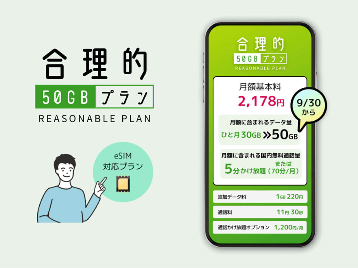 日本通信「合理的50GBプラン」