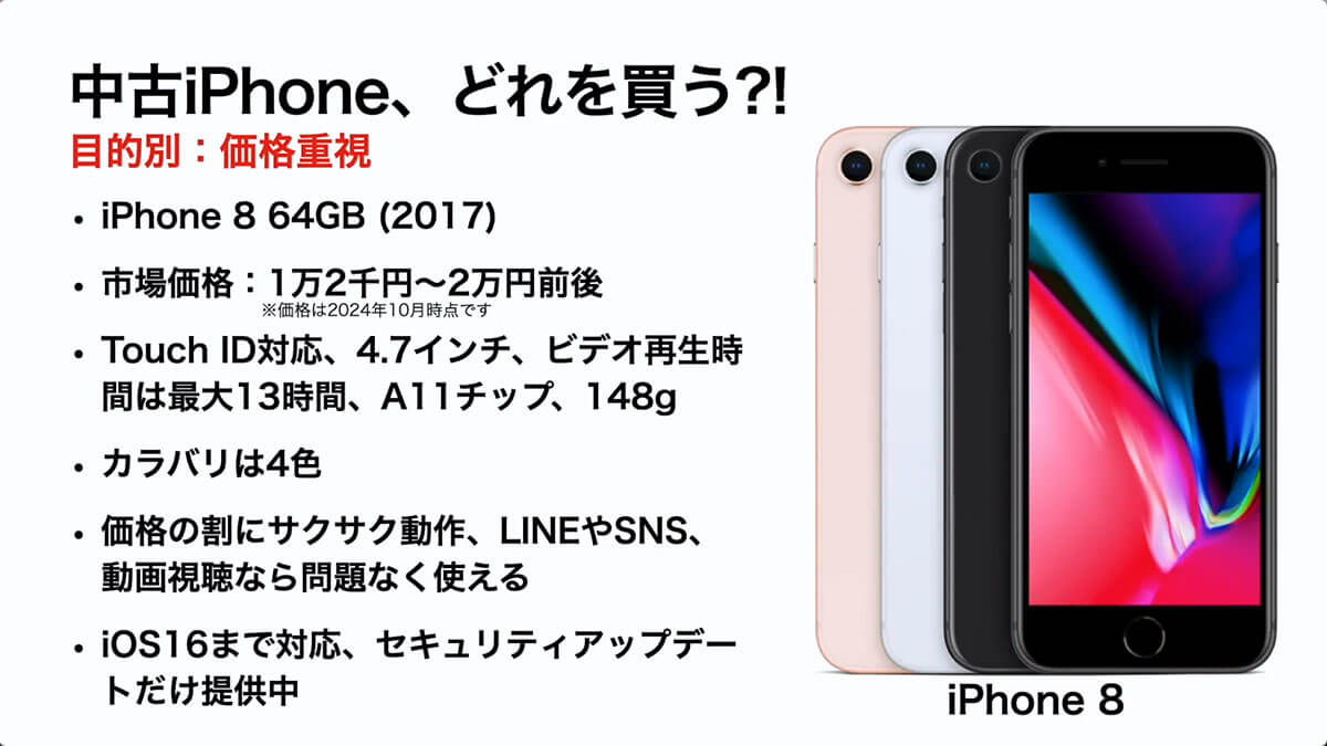 【目的別】価格重視 （iPhone 8）