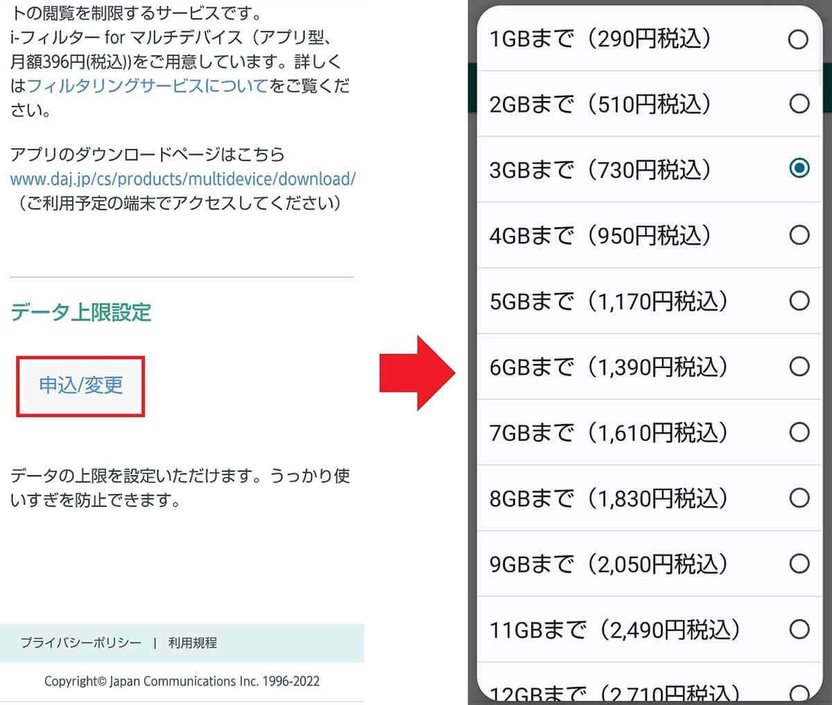 日本通信のプラン